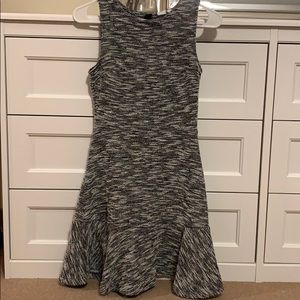 Flounce bottom tweed dress